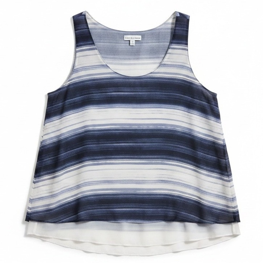 Calvin Klein‎ Jeans Blue White Striped Double Layer Tank Top, Women's Small